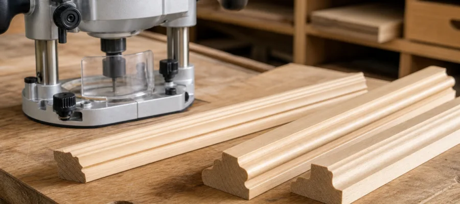 Wie man mit der Oberfraese dekorative Kanten und Profile fuer DIY-Projekte herstellt